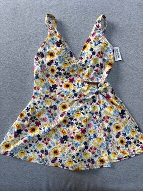 Old Navy Yellow Floral Tie-Waist swimsuit
